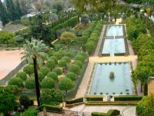 Vista elevada de los jardines